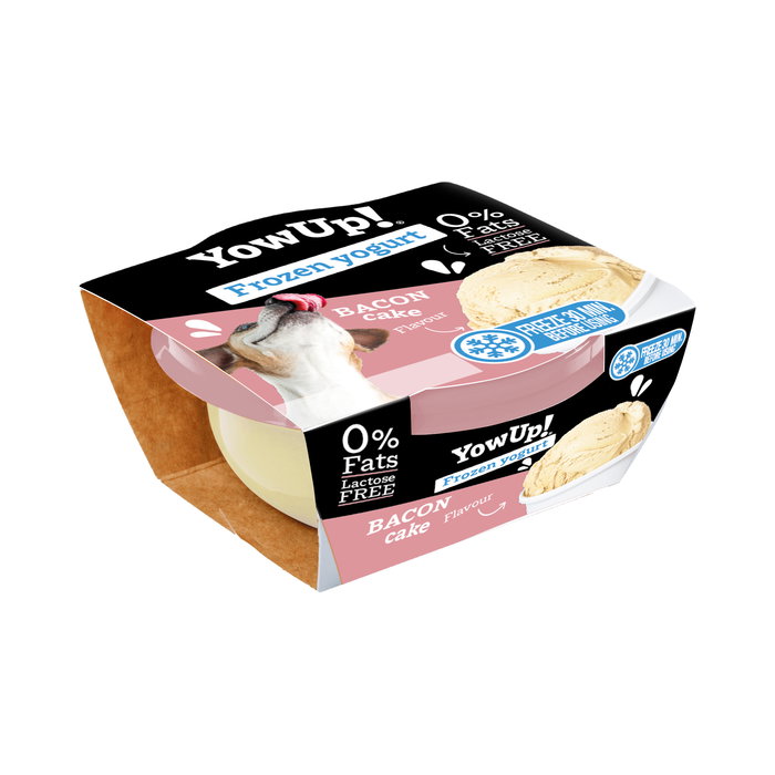 Yow Up! Yogur Helado para Perros, Sabor Bacon Cake, Salmón Tartar y Pollo Manzana - 12 Unidades de 110g