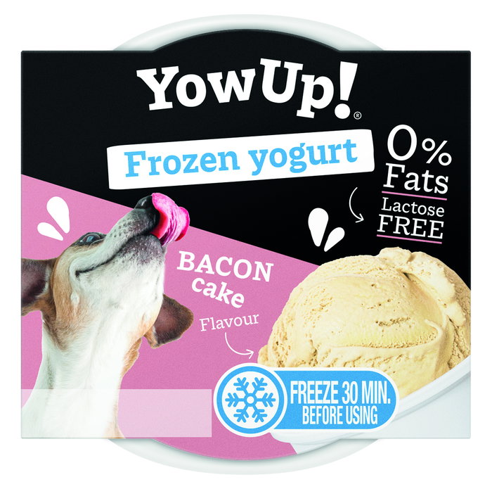 Yow Up! Yogur Helado para Perros, Sabor Bacon Cake, Salmón Tartar y Pollo Manzana - 12 Unidades de 110g