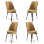 Hanah Home Juego de Sillas Cappuccino, Marrón (4 Piezas) Metal, Tela Babyface