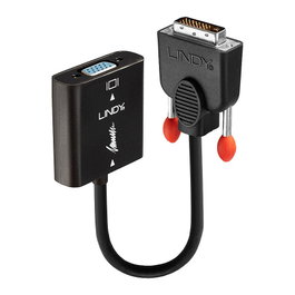 LINDY 38189 Adaptador DVI-D Macho a VGA Hembra, 1920x1200 1080p, 0.1m, Negro
