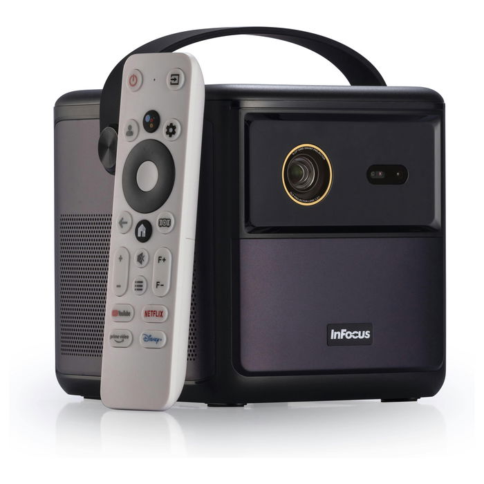InFocus Crusader Master IN3018SL - Proyector LED 1080p Full HD, 450 Lúmenes, Proyección 43-130", Smart TV con Android, WiFi, Bluetooth 5.1, HDR10, Altavoces 20W