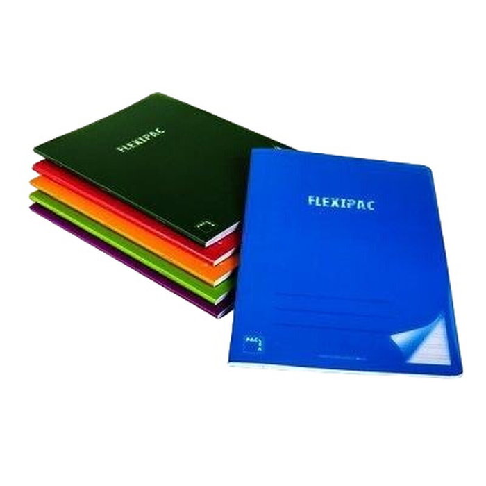 Pacsa Libreta Flexipac A4 48H 90gr Pauta 2,5cm Tapas PP Colores Surtidos Pack 6 UD
