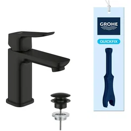 GROHE DICE - Grifo mezclador para lavabo de tamaño S con sistema click-clack en negro mate - AACJX49477