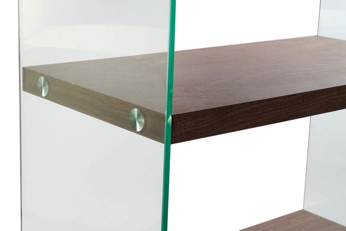 DKD Home Decor Estanteria Moderna Marron Oscuro Cristal y MDF 40 x 150 x 80 cm 4 Estanterias
