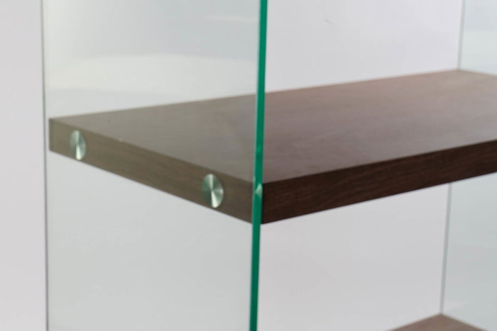 DKD Home Decor Estanteria Moderna Marron Oscuro Cristal y MDF 40 x 150 x 80 cm 4 Estanterias