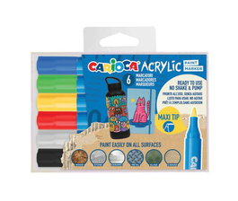 Rotulador Acrilico Carioca Paint Marker Punta Maxi Caja De 6