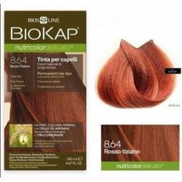 Biokap Tinte Delicato Rojo Tiziano 8.64 140ml - Tinte Permanente de Alta Tolerancia con Ingredientes Vegetales, Cubre Canas