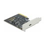 DeLOCK Tarjeta PCIe x4 a USB-C Externa USB 3.2 Gen 2x2 20 Gbps, Tipo-C Hembra, PCI Express 3.0, Perfil Bajo, Acero Inoxidable, para PC