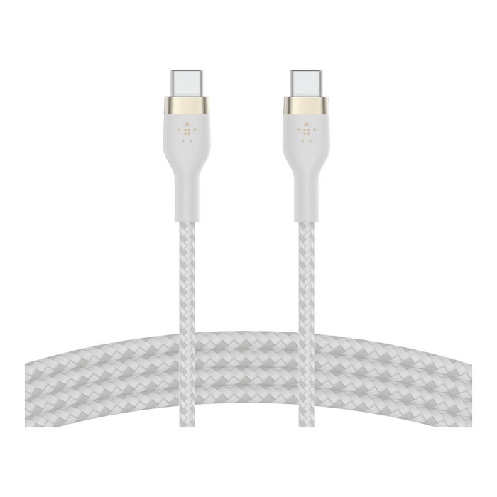 Belkin PRO Flex Cable USB-C/USB-C, hasta 60W, 2m, Blanco Belkin PRO Flex Cable USB-C/USB-C, hasta 60W, 2m, Blanco