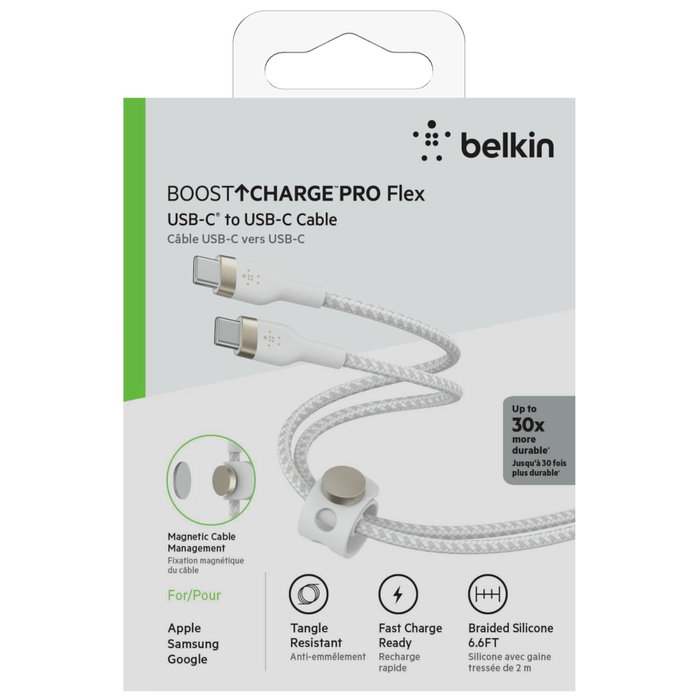 Belkin BOOST↑CHARGE PRO Flex Cable USB-C a USB-C de 2 m Blanco
