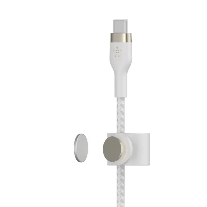 Belkin BOOST↑CHARGE PRO Flex Cable USB-C a USB-C, 2 m, USB 2.0, Blanco, para carga y sincronización