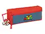 Safta Estuche Escolar Portatodo Rectangular con Goma Elástica 22 cm, Triple Compartimento con Cremallera, Colección Super Mario, 85x60x220 mm
