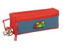 Safta Estuche Escolar Portatodo Rectangular con Goma Elástica 22 cm, Triple Compartimento con Cremallera, Colección Super Mario, 85x60x220 mm