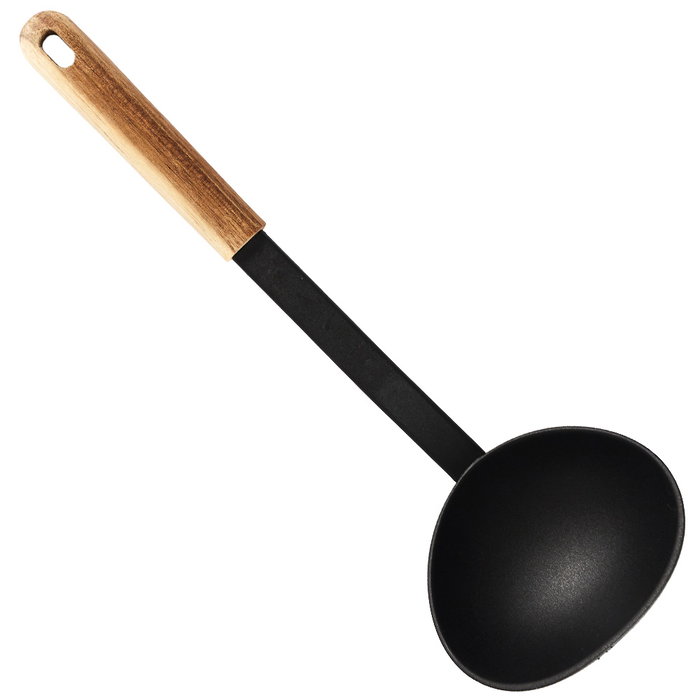 Lily Cook Cucharón PBT con Mango de Acacia para Servir Preparaciones Calientes, 31x10 cm