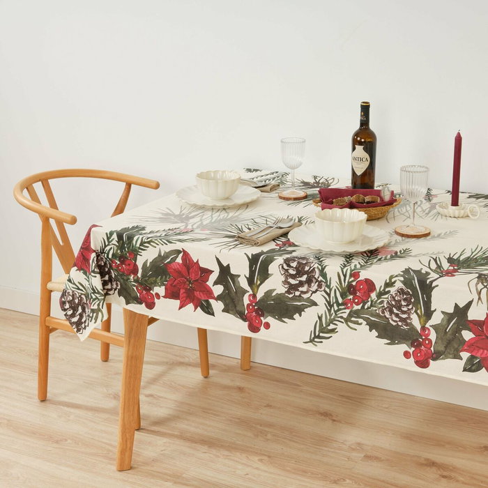 Mantel resinado antimanchas Belum Christmas Flowers 100 x 140 cm Mantel resinado antimanchas Belum Christmas Flowers 100 x 140 cm