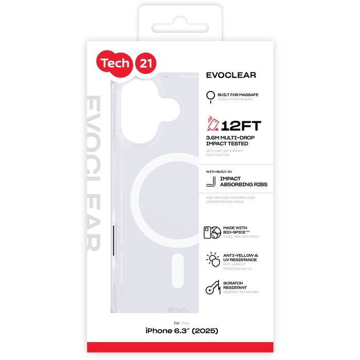 Tech21 EvoClear Case MagSafe para iPhone 17 Transparente Tech21 EvoClear Case MagSafe para iPhone 17 Transparente