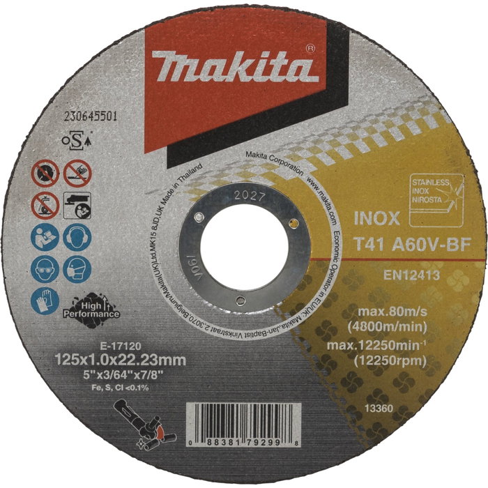 Makita Disco de corte INOX 125x1,0 mm (Pack de 12)