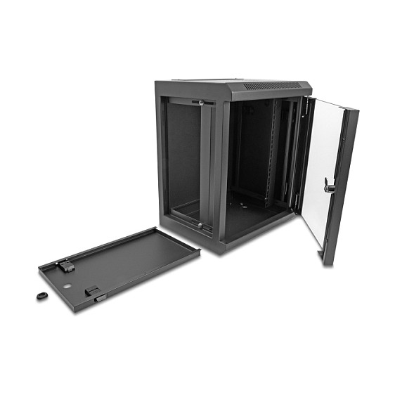 DeLOCK Gabinete de red 10″ 8U Negro con puerta de vidrio DeLOCK Gabinete de red 10″ 8U Negro con puerta de vidrio