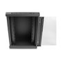 DeLOCK Gabinete de red 10″ 8U Negro con puerta de vidrio