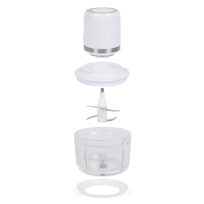 Livoo Picadora Eléctrica Inalámbrica - 200 W - 1,2 L - 4 Cuchillas de Acero - Blanco