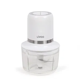 Livoo Picadora Eléctrica Inalámbrica - 200 W - 1,2 L - 4 Cuchillas de Acero - Blanco