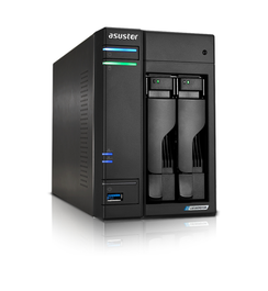Asustor Servidor NAS Tower 2 Bay con CPU Intel Celeron N5105 Quad-Core 2.0GHz, 4GB RAM DDR4, 2 Puertos Ethernet 2.5GbE, 4 Ranuras M.2, Compatible con 4K