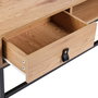 Home Deco Factory Mesa Baja Cajón Abbott Industriel Madera Metal 100x50x36 cm