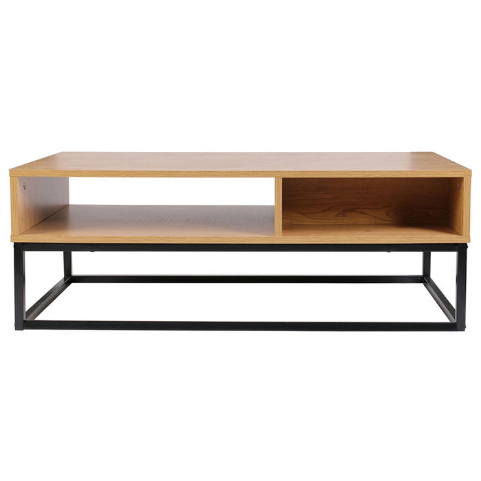 Home Deco Factory Mesa Baja Cajón Abbott Industriel Madera Metal 100x50x36 cm