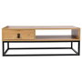 Home Deco Factory Mesa Baja Cajón Abbott Industriel Madera Metal 100x50x36 cm