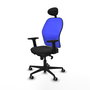 PIQUERAS Y CRESPO Silla de oficina Jorquera con mecanismo Sincro, Negro y Azul