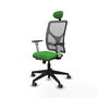 PIQUERAS Y CRESPO Silla de oficina Motilla con mecanismo Sincro/Traslack Verde y Gris