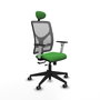 PIQUERAS Y CRESPO Silla de oficina Motilla con mecanismo Sincro/Traslack Verde y Gris
