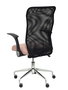 Silla de oficina Minaya con mecanismo Basculante tapizada con Tela color Rosa y malla color Negro. Equipada con Base cromada, Brazos abatibles y Ruedas de nailon 50 mm