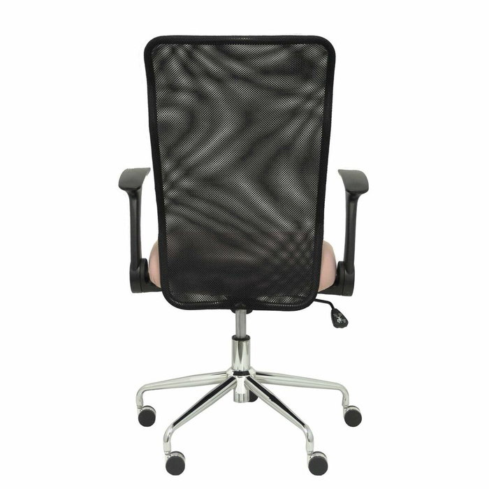 PIQUERAS Y CRESPO Silla Minaya con mecanismo basculante, brazos abatibles, respaldo de malla negro y asiento rosa PIQUERAS Y CRESPO Silla Minaya con mecanismo basculante, brazos abatibles, respaldo de malla negro y asiento rosa