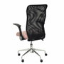 PIQUERAS Y CRESPO Silla Minaya con mecanismo basculante, brazos abatibles, respaldo de malla negro y asiento rosa