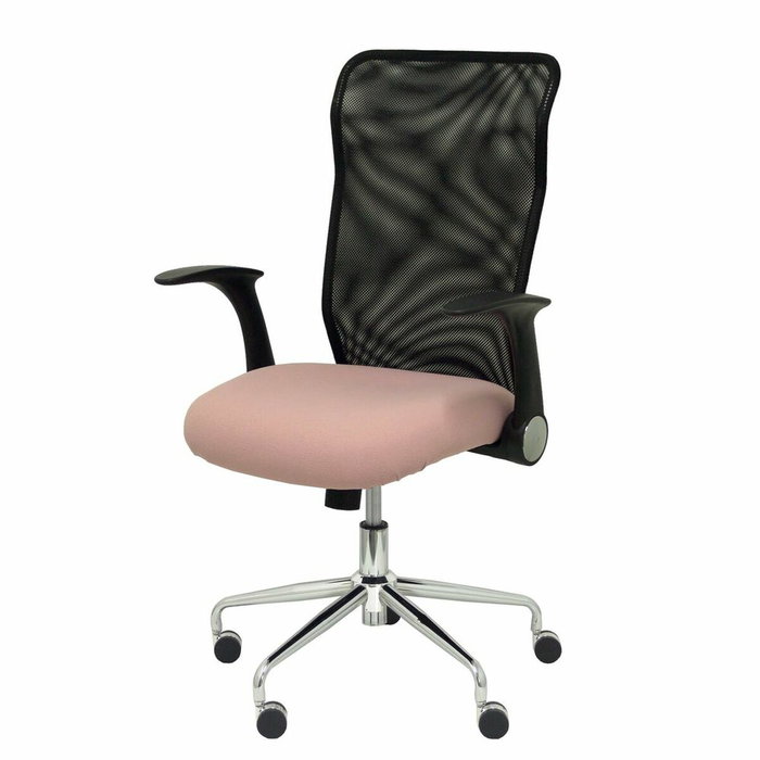 PIQUERAS Y CRESPO Silla Minaya con mecanismo basculante, brazos abatibles, respaldo de malla negro y asiento rosa PIQUERAS Y CRESPO Silla Minaya con mecanismo basculante, brazos abatibles, respaldo de malla negro y asiento rosa