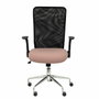 PIQUERAS Y CRESPO Silla Minaya con mecanismo basculante, brazos abatibles, respaldo de malla negro y asiento rosa
