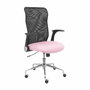 PIQUERAS Y CRESPO Silla Minaya con mecanismo basculante, brazos abatibles, respaldo de malla negro y asiento rosa