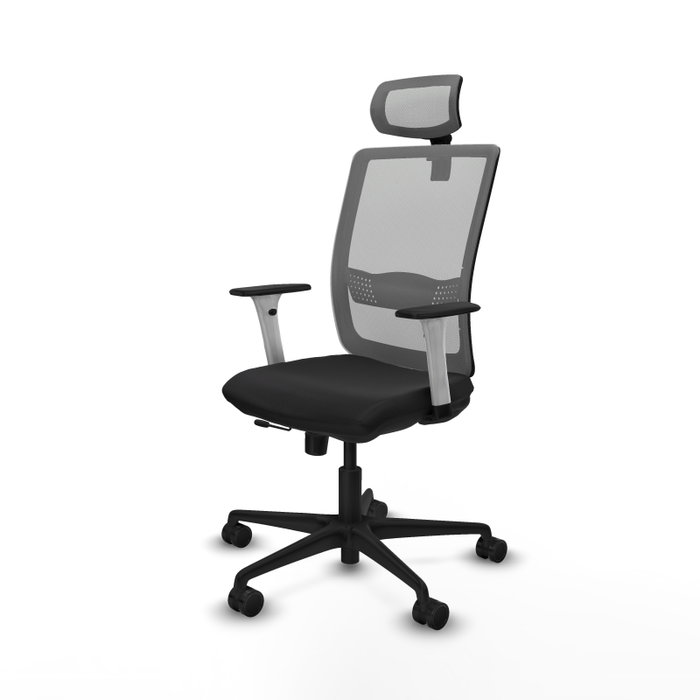PIQUERAS Y CRESPO Silla de oficina Haches con mecanismo Sincro/Traslack, Negro y Gris