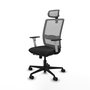 PIQUERAS Y CRESPO Silla de oficina Haches con mecanismo Sincro/Traslack, Negro y Gris