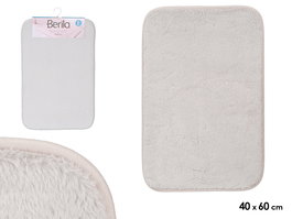 Berilo Alfombra Baño Viscoelástica Gris Claro PVC 60 x 40 x 1 cm (Set de 12)