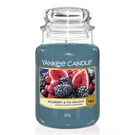 Yankee Candle Mulberry & Fig Delight, Vela Aromática en Tarro Grande