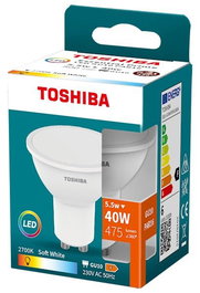 TOSHIBA Bombilla LED GU10 5.5W 2700K Luz Cálida