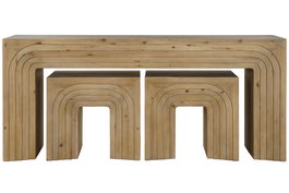 DKD Home Decor Consola Moderno Natural 180 x 40 x 80 cm Set de 3 Piezas