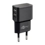 Goobay Cargador Dual USB 2,4 A Negro