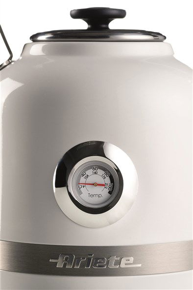 Ariete Hervidor Eléctrico Moderna 2854/01 Blanco 1.7 Litros Acero Inoxidable con Termómetro Apagado Automático