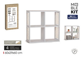 Inde Estantería Cubo de 4 Compartimentos Slat MobileKit - Estantería de Almacenaje y Organización