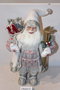 DKD Home Decor Figura de Papá Noel en Trineo Gris