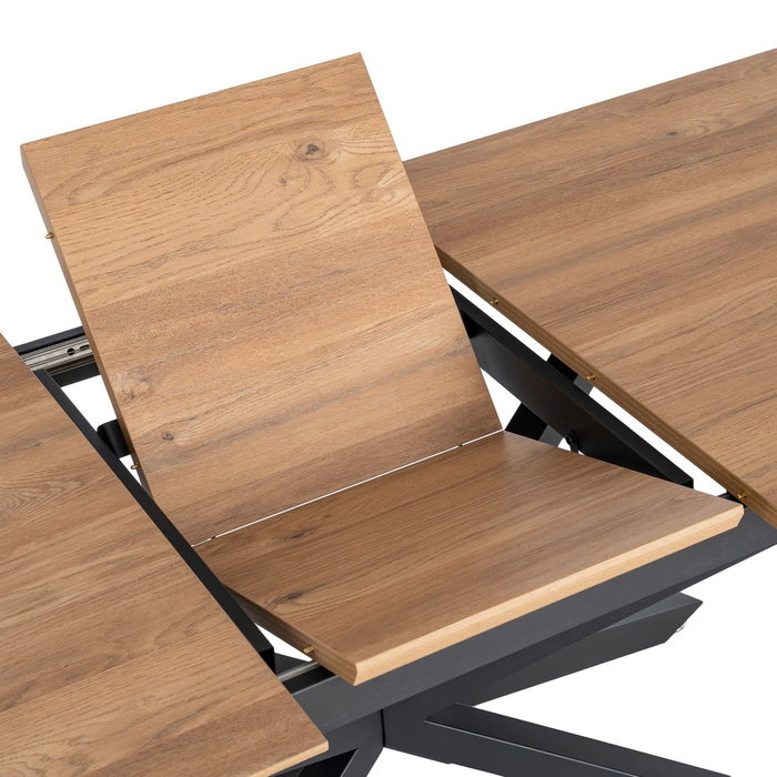 Mesa Extensible Natural Dm-Metal Salón 160 X 90 X 76 cm