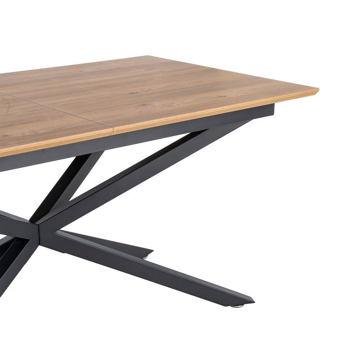 Mesa Extensible Natural Dm-Metal Salón 160 X 90 X 76 cm